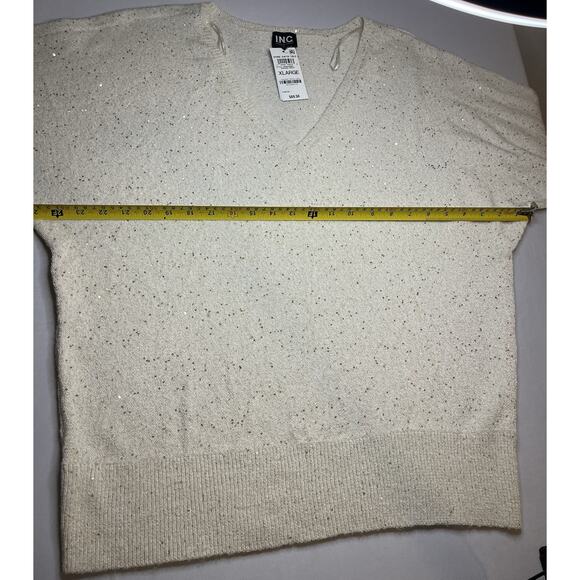 Inc International Concepts Women's Sequin Shine Sweater V-Neck Size XL NWT NEW - Picture 4 of 8